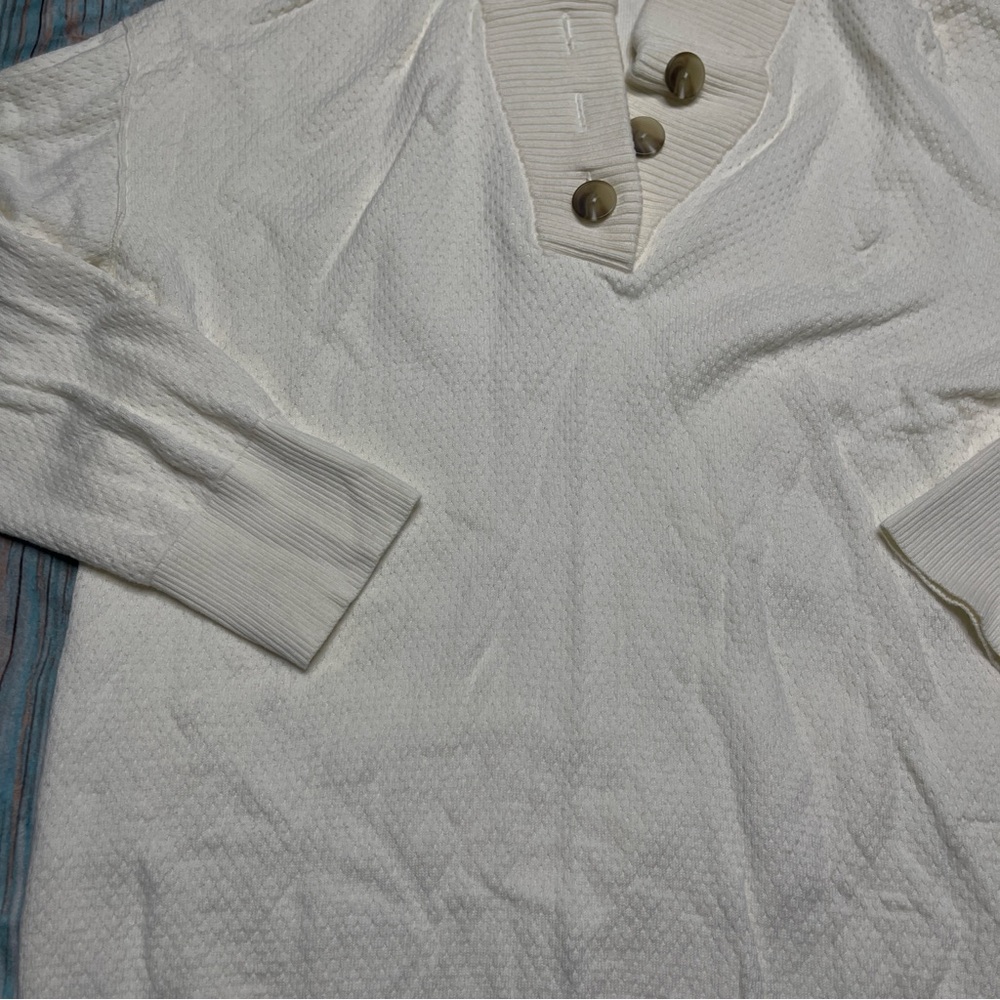 Tommy John Women's Sweater Lounge Henley - Picture 2 of 9